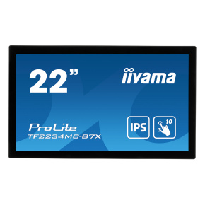 22" iiyama TF2234MC-B7X: IPS, FullHD, capacitive, 10P, 350cd/m2, VGA, DP, HDMI, IP65, čierny