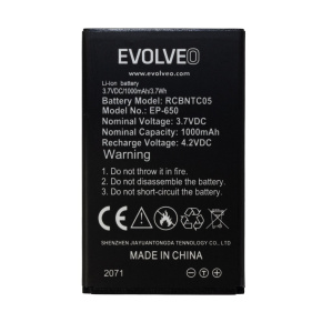 EVOLVEO orig. batéria 1000 mAh pre EasyPhone XG (EP-650) EVOLVEO orig. batéria 1000 mAh pre EasyPhone XG (EP-650)