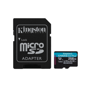 Kingston Canvas Go Plus A2/Micro SDXC/256GB/UHS-I U3/Class 10/+ Adaptér
