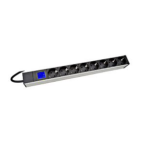 PDU IT METER, integr.merenie, 8x Schuko, Al, 19", 1U, RAL 7035