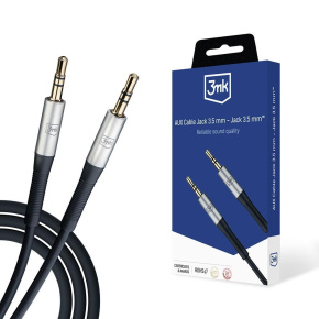 3mk audio kabel - AUX Cable Jack 3,5 mm - Jack 3,5 mm, délka 1 m, černá 3mk audio kabel - AUX Cable Jack 3,5 mm - Jack 3,5 mm, délka 1 m, černá