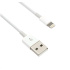 Kábel C-TECH USB 2.0 Nabíjací a synchronizačný kábel Lightning (IP5 a vyšší), 2 m, biely