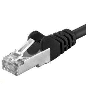 PREMIUMCORD Patch kábel CAT6a S-FTP, RJ45-RJ45, AWG 26/7 0,25m čierny