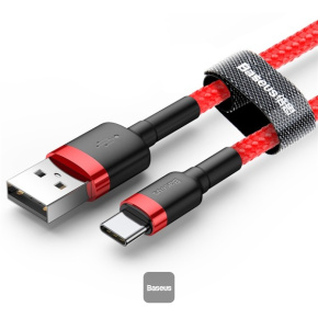 Baseus dátový kábel Cafule USB-C 2m 2A červený Baseus dátový kábel Cafule USB-C 2m 2A červený