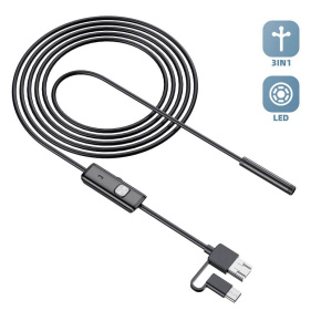 W-star Endoskopická kamera UCAM7x10 sonda 7mm 10m mäkký kábel 640x480 USB konektor 3v1 USBC