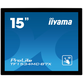 15" iiyama TF1534MC-B7X: TN, XGA, capacitive, 10P, 370cd/m2, VGA, DP, HDMI, IP65, čierny