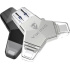 USB Flash disk Viking 3.0 4v1 s konektorom Lightning/Micro USB/USB/USB-C, 128 GB, čierna