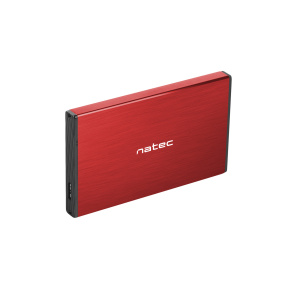 Externý box pre HDD 2,5" USB 3.0 Natec Rhino Go, červený, hliníkové telo