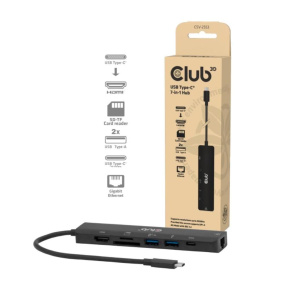 Club3D Dokovací stanice USB-C 7v1, 1xHDMI, 1xUSB-C PD, 2xUSB, 1xRJ45, microSD/SD, černá Club3D Dokovací stanice USB-C 7v1, 1xHDMI, 1xUSB-C PD, 2xUSB, 1xRJ45, microSD/SD, černá