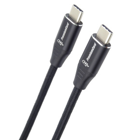 PREMIUMCORD Kabel USB-C M/M, 240W 480Mbps černý bavlněný oplet, 1,5m PREMIUMCORD Kabel USB-C M/M, 240W 480Mbps černý bavlněný oplet, 1,5m