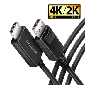 AXAGON RVD-HI20C2, DisplayPort -> HDMI 2.0b redukcia / kábel 1.8m, 4K/60Hz AXAGON RVD-HI20C2, DisplayPort -> HDMI 2.0b redukcia / kábel 1.8m, 4K/60Hz