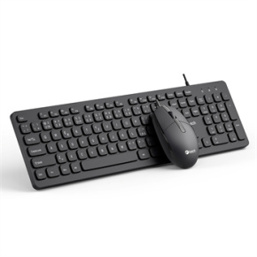 Klávesnice C-TECH KBM-105, drátový combo set s myší, USB, CZ/SK Klávesnice C-TECH KBM-105, drátový combo set s myší, USB, CZ/SK