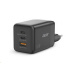 ACER Adaptér 100W GaN charger, 3porty: 2x USB-C + 1x USB-A ports, EU a UK zástrčka, textilní obal, black