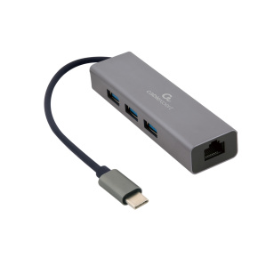 Gembird USB-C GBit adaptér + 3x USB 3.1 Gembird USB-C GBit adaptér + 3x USB 3.1