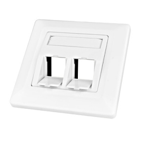 Dátová zásuvka pod omietku pre 2 moduly (45°),prázdna,RAL9010