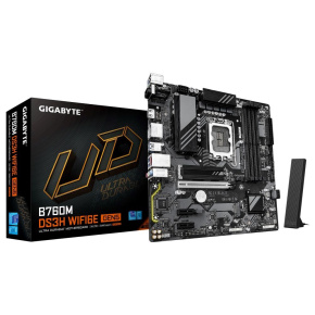 GIGABYTE MB Sc LGA1700 B760M DS3H WIFI6E GEN5, Intel B760, 4xDDR5, 2xDP, 1xHDMI, mATX