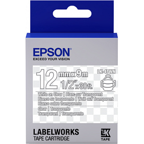 Epson Label Cartridge Transparent LK-4TWN Transparent White/transparent 12mm (9m) Epson Label Cartridge Transparent LK-4TWN Transparent White/transparent 12mm (9m)