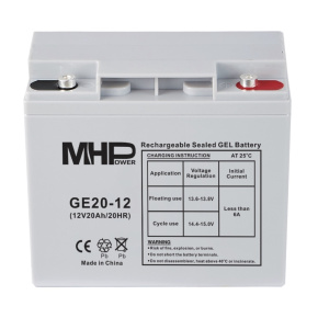 MHPower GE20-12 Gélový akumulátor 12V/20Ah, Terminál T1 - M5, Deep Cycle MHPower GE20-12 Gélový akumulátor 12V/20Ah, Terminál T1 - M5, Deep Cycle