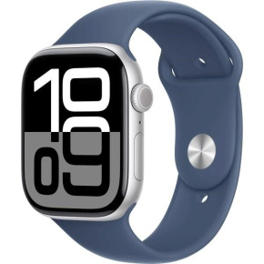 Apple Watch Series 10 GPS + Cellular 46mm Silver Aluminium Case with Denim Sport Band - M/L Apple Watch Series 10 GPS + Cellular 46mm Silver Aluminium Case with Denim Sport Band - M/L