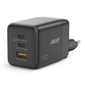 Acer GAN Charger, 2xUSBC-1xUSBA,black Acer GAN Charger, 2xUSBC-1xUSBA,black