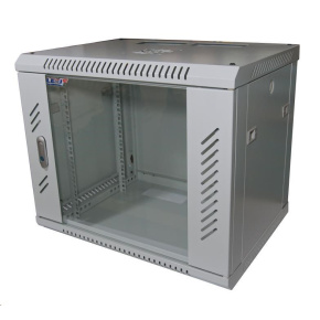 LEXI-Net 19" nástěnný rozvaděč 9U 600x600, nosnost 60 kg, skleněné dveře, svařovaný, šedý LEXI-Net 19" nástěnný rozvaděč 9U 600x600, nosnost 60 kg, skleněné dveře, svařovaný, šedý