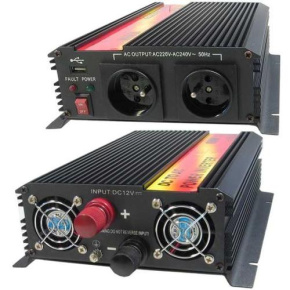 Menič napätia Carspa CAR1.6KU-12, 12V/230V+USB 1600W modifikovaná sínus