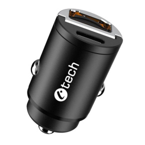 C-TECH nabíječka USB do auta UCC-02, 1x Type C + 1 x Type A, 30W C-TECH nabíječka USB do auta UCC-02, 1x Type C + 1 x Type A, 30W