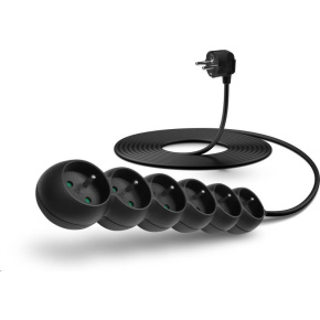 Predlžovací kábel CONNECT IT 230 V, 6 zásuviek, 5 m, bez vypínača (čierny) Predlžovací kábel CONNECT IT 230 V, 6 zásuviek, 5 m, bez vypínača (čierny)