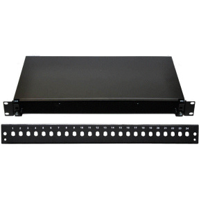 19" Optická vaňa 24xST čierna, aret. plast. klipom 19" Optická vaňa 24xST čierna, aret. plast. klipom