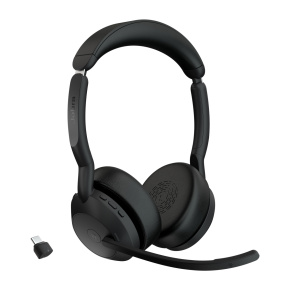 Jabra Evolve2 55/Stereo/ANC/USB-C/BT-USB/Bezdrôt/MS/Čierna