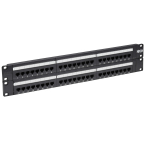 Patch panel pre montáž do racku 2U, 48x Cat6/Cat5 568B, RJ45 Ethernet