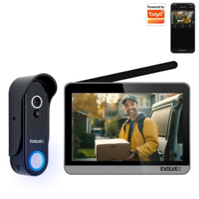 EVOLVEO DoorPhone W7, Sada domácího bezdrátového videotelefonu s WiFi černý stříbrný monitor EVOLVEO DoorPhone W7, Sada domácího bezdrátového videotelefonu s WiFi černý stříbrný monitor