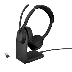 Jabra Evolve2 55/Stereo/ANC/USB/BT-USB/Bezdrať/Stand/Čierna