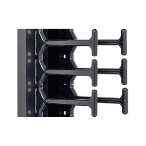 19" vyväzovací panel 42U - Hrebeň, dvojradový čierny