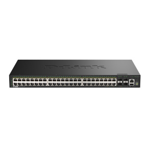 D-Link DGS-1530-52P/E 48 Portov GE PoE(30W) + 4 Porty 10G SFP+ Smart Managed Switch, 370W