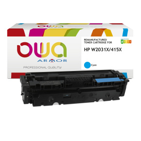 OWA Armor toner kompatibilný s HP W2031X, 415X, 6000st, modrá/cyan, level managment OWA Armor toner kompatibilný s HP W2031X, 415X, 6000st, modrá/cyan, level managment