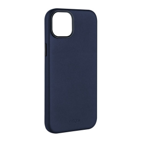 FIXED MagLeather kožený kryt iPhone 15+ modrý