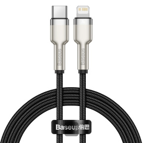 Baseus dátový kábel Cafule USB-C/Lightning 1m PD 20W čierny Baseus dátový kábel Cafule USB-C/Lightning 1m PD 20W čierny