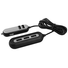 AVACOM CarHUB nabíjačka do auta 5x USB výstup, čierna