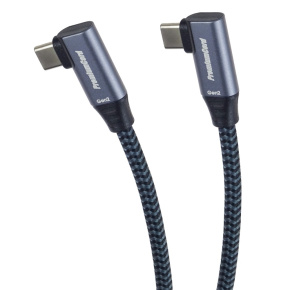 PremiumCord USB-C 2x zahnutý kábel, 1m