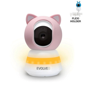 EVOLVEO Baby Monitor LUX, Chytrá 360° videochůvička s nočním viděním, detekcí pláče a pohybu, růžová EVOLVEO Baby Monitor LUX, Chytrá 360° videochůvička s nočním viděním, detekcí pláče a pohybu, růžová