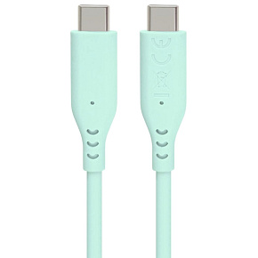 PREMIUMCORD Kabel USB-C na USB-C, 60W, 480Mbps, silikonový, tyrkysový, 1,5m