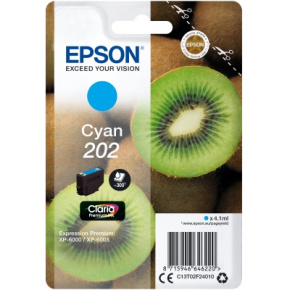 EPSON ink Cyan 202 Premium - singlepack, 4,1ml, 300s, štandard EPSON ink Cyan 202 Premium - singlepack, 4,1ml, 300s, štandard