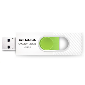 ADATA Flash Disk 64GB UV320, USB 3.1 Dash Drive, biela/zelená ADATA Flash Disk 64GB UV320, USB 3.1 Dash Drive, biela/zelená