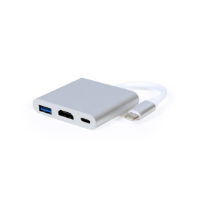 GEMBIRD Multi-adapter USB typu C, strieborný GEMBIRD Multi-adapter USB typu C, strieborný
