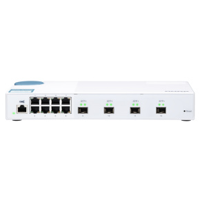 QNAP riadený switch QSW-M408S (12portov: 8x Gigabit port + 4x 10G SFP+ porty)