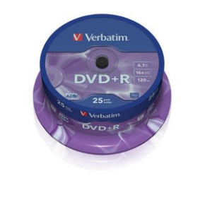 VERBATIM DVD+R(25-balenie)Vreteno/General Retail/16x/4.7GB VERBATIM DVD+R(25-balenie)Vreteno/General Retail/16x/4.7GB