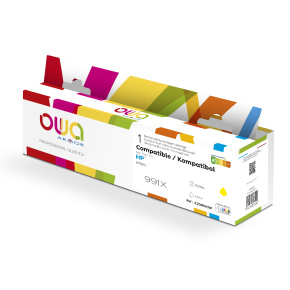 OWA ARMOR ink kompatibilný s HP M0J98AE , žltá/yellow, 991X OWA ARMOR ink kompatibilný s HP M0J98AE , žltá/yellow, 991X