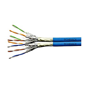 Kábel F/FTP Cat.6a 500 MHz 2x (4x2xAWG23), LS0H modrý, Dca, 500m Kábel F/FTP Cat.6a 500 MHz 2x (4x2xAWG23), LS0H modrý, Dca, 500m