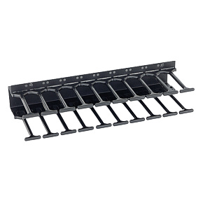 19" vyväzovací panel 37U - Hrebeň, jednoradový čierny